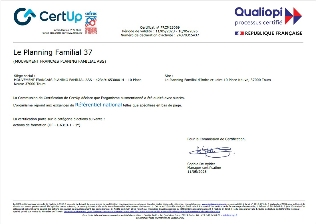 Certificat Qualiopi