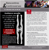 Rencontres et controverses: débat autour du thème de l’Assistance Sexuelle, le 4 décembre 2012, dans la salle Henry Bonnet à Villefontaine, de 19h à 21h