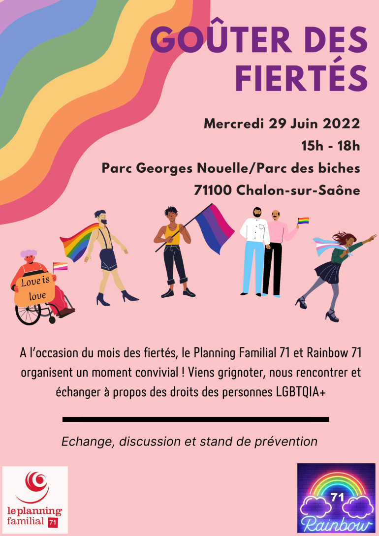 Goûter des fiertés à Chalon-sur-Saône le mercredi 29 juin