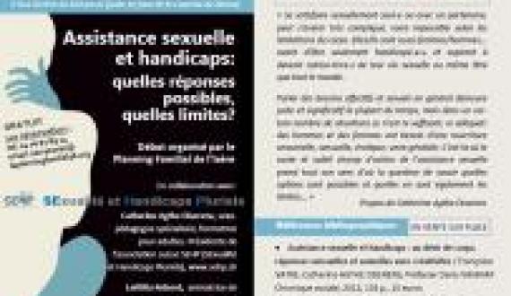Débat sur la thématique 'Assistance sexuelle et Handicaps : quelles réponses possibles, quelles limites', le 9 juillet 2013, 16h-18h30, à la Maison des associations de Grenoble