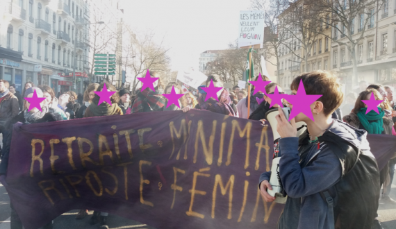 Cortège féministe à Lyon le 16 janvier