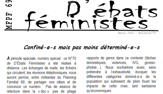La une du numéro 70 du bulletin D'Ebats Féministes