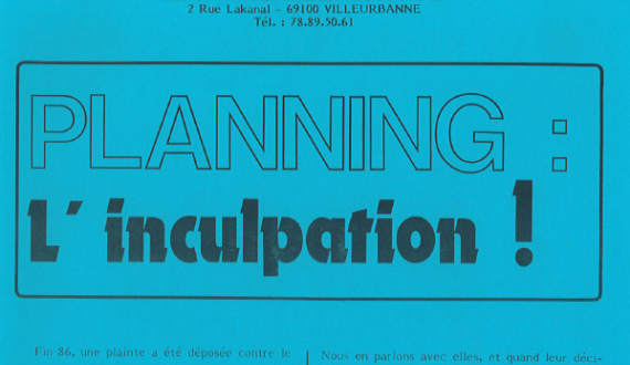 Brochure "Planning : L'inculpation !"