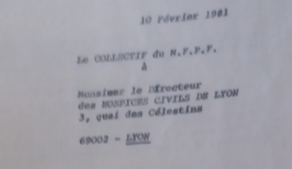 Extrait de la lettre de revendication des conseillères - 1981