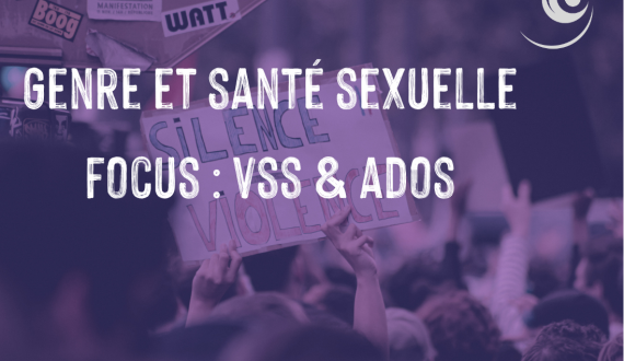 titre de la formation avec un fond d'une manifestation contre les violences sexistes et sexuelles