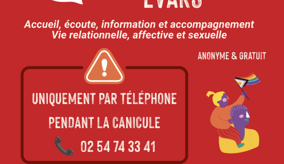 Les permanences d'écoute EVARS du Planning Familial 41 sont maintenues uniquement par téléphone pendant les canicules