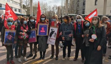 Les membres du Planning lors de la marche du 8 mars